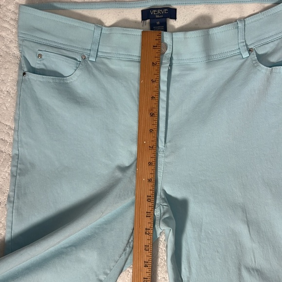 Verve Blues light blue sailor crop stretch capri pants with pockets 16 - Picture 4 of 8